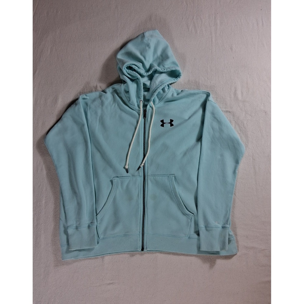 Under Armour Light Blue Zip Hoodie L Women's Full Zip Hooded Sweatshirt